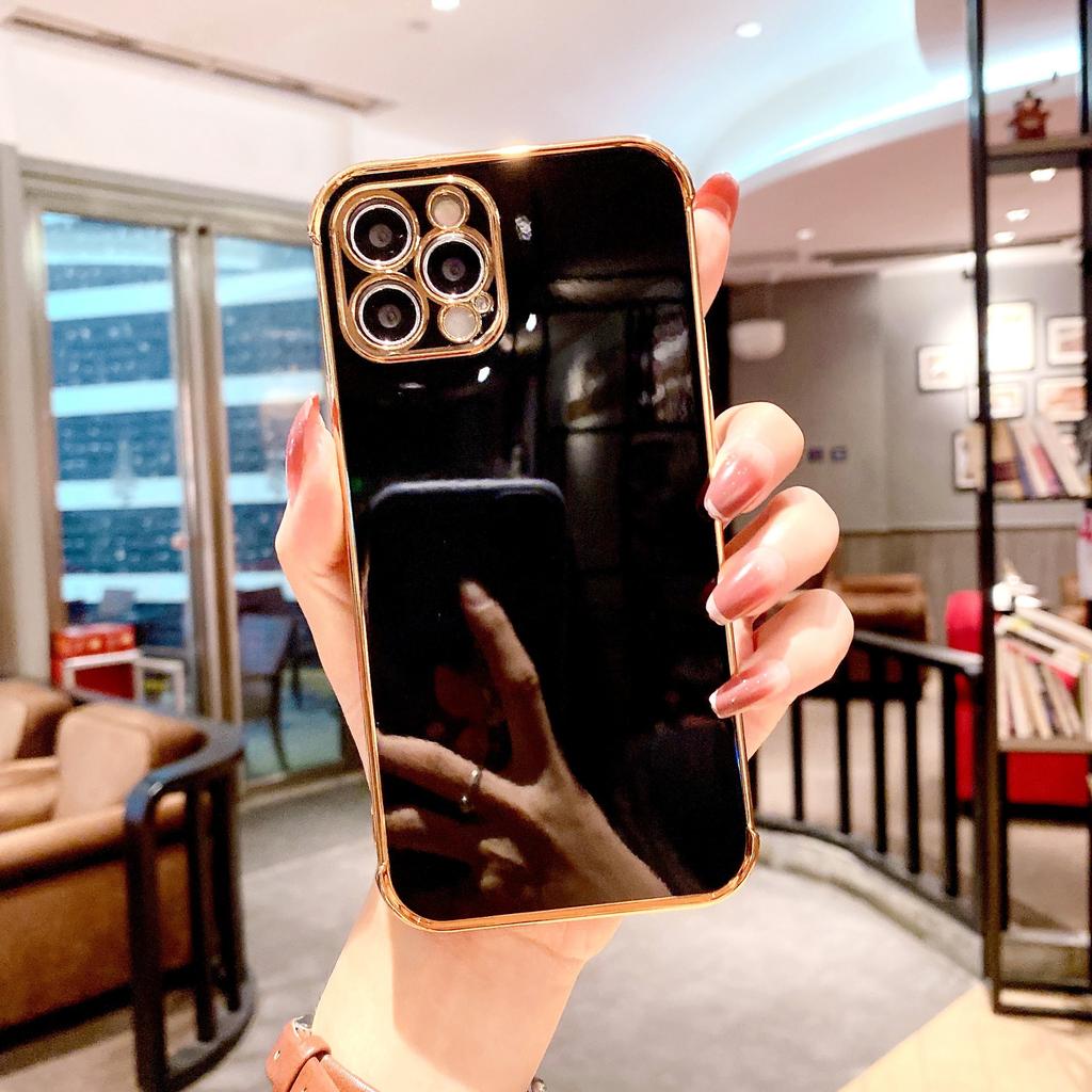 Applicable To iPhone17promax Electroplated Smooth Mobile Phone Case Apple 15/16 Fine Hole 7P/8P Soft Case Xsmax