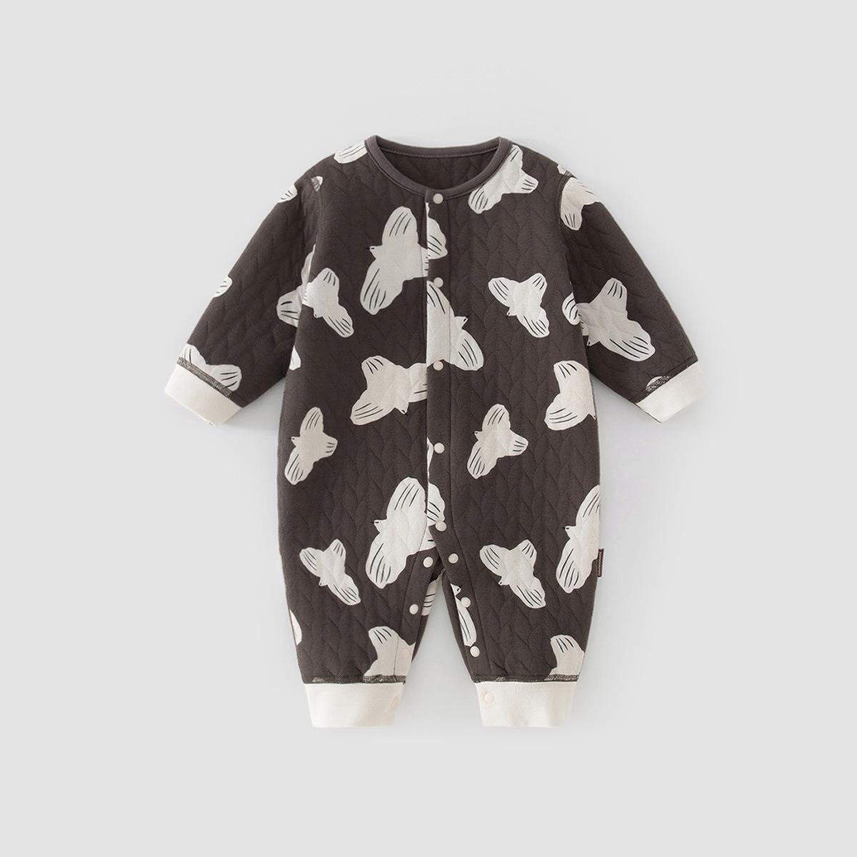 

Infant Toddler Three-Layer Padded Jumpsuit: Warm Autumn/Winter Crawling Outfit 73 (6-9 months, 15-17 lbs)