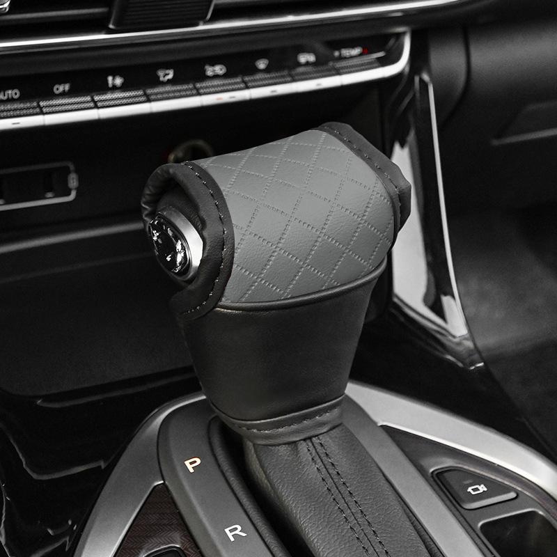 1 Pieza Cuero PU Antideslizante a Prueba de Polvo Protector de Pomo de Palanca de Cambios Universal Cubierta de Palanca de Cambios de Coche Accesorios de Decoración Interior para Palanca de Cambios
