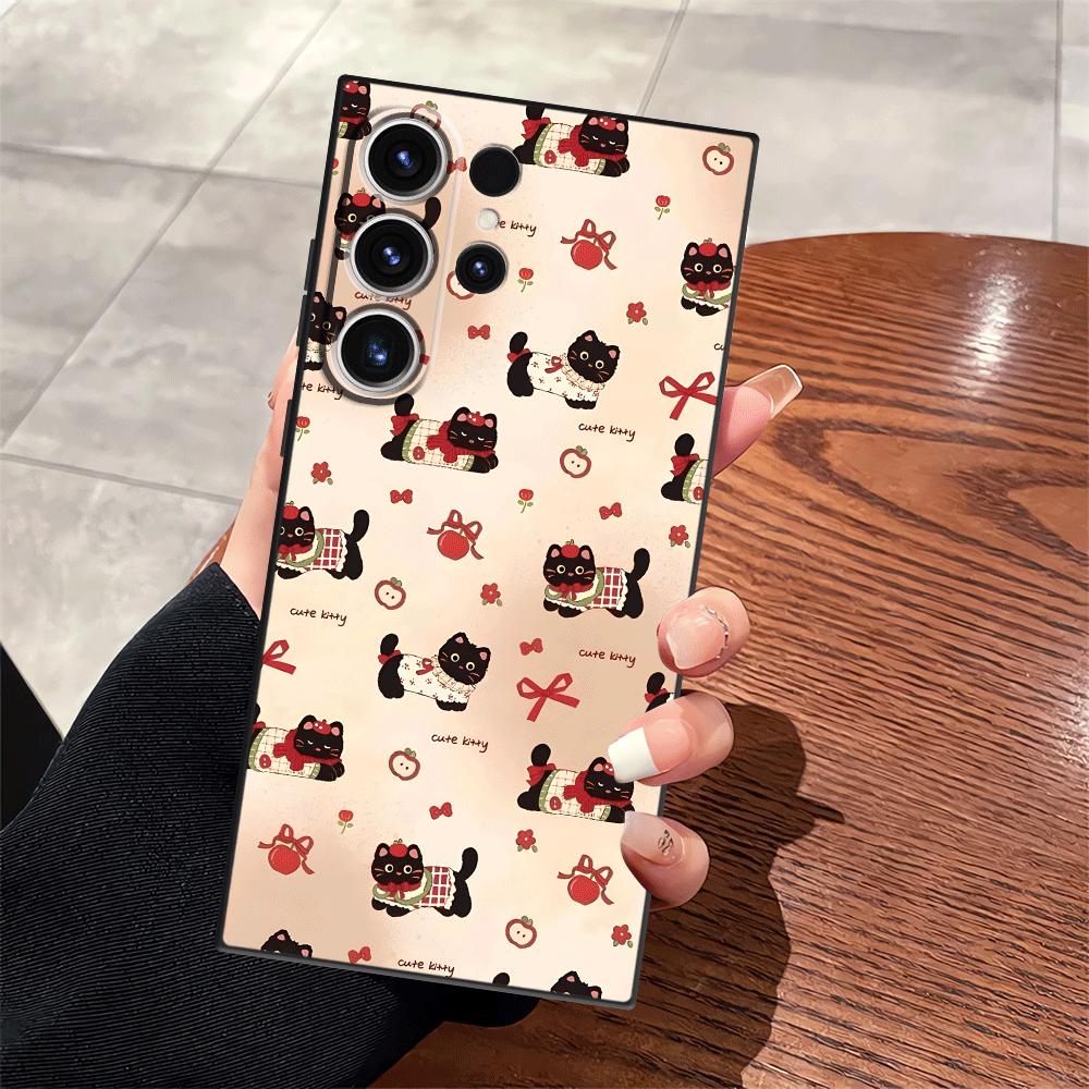 Cute Cartoon Cat Funda Phone Cover Case for Samsung Galaxy S25 S10 S9 S24 Plus S26 Note 20 8 9 10 S21 FE S20 Ultra S23 Galaxy S21 FE 5G