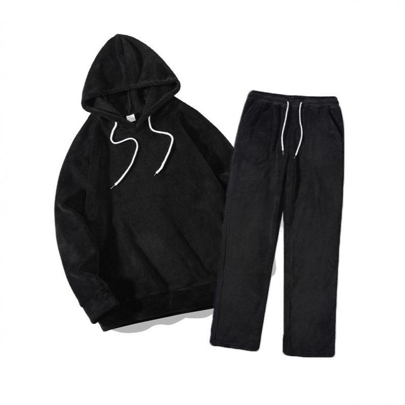 New Autumn and Winter Plus Size Men's Casual Personalized Fashion Sweatshirt Jacket Hooded Trousers Suit