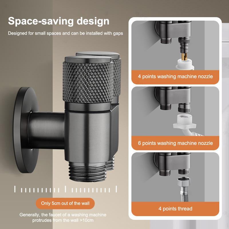 Stainless Steel One-Point Two-Water Angle Valve One-Inlet Two-Outlet Water Diverter Valve Independent Control Corner Valve