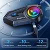 KEBIDUMEI BT6.0 Motorcycle Helmet Intercom with RGB Ambient Light Music Sharing IP56 Waterproof Voice Assistant Moto Helmet