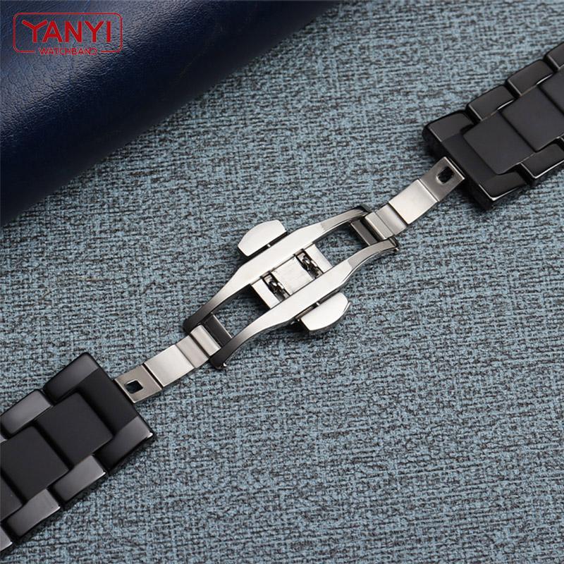 Ceramic Watch Band For Huawei Watch GT 2 Strap Quick Release Bar Watchband 18mm 20mm 22mm Watch Bracelet Matte Black Color