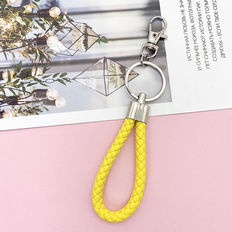 Braided Leather Car Keychain - Unisex Waist-Hanging Bag Charm Keyring