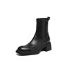 Krazing Pot Microfiber Round Toe Chunky Heels Motorcycle Boots Size 42 Zip Women Platform Ankle Boots