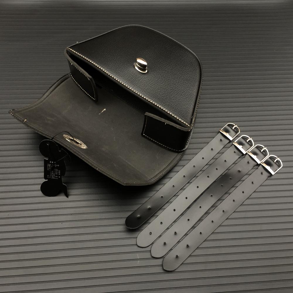 Universal Accessories Triangle Synthetic Leather Motorcycle Side Saddle Bag for Cafe Racer ATV Bikes