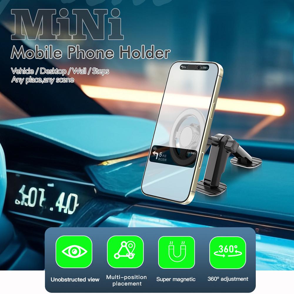 Mini Neodymium Magnet Mobile Phone Holder Suitable for Vehicle Dashboard/Desktop/Wall/Steps Any Place Any Scene