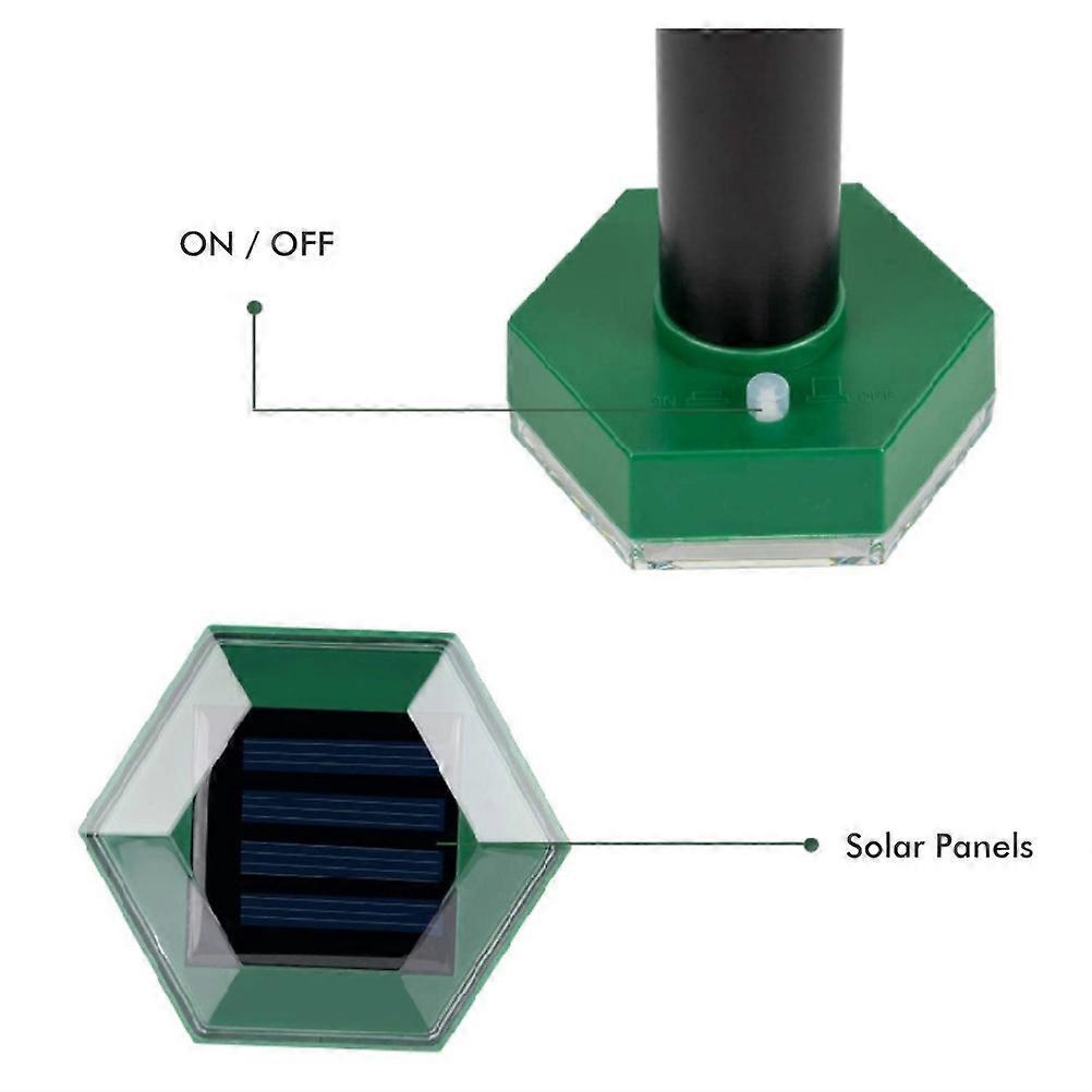4Pcs Solar Mole Repellent Ultrasonic Outdoor Waterproof Sonic Deterrent Mole Stopper Rodent Gopher Chaser for Lawn Garden Yard Home