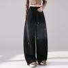 Pantalones de chándal para mujer con plátano y strass degradado - Cintura elástica Otoño/Invierno Pantalones casuales de pierna ancha