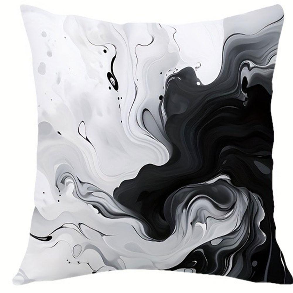 

Black and Gold Brushstroke Art PillowcaseBedroom Living Room Sofa Home Decor Polyester Cushion Cover with Zipper 45x45cm