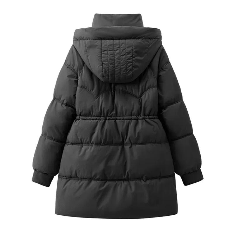 Women's Autumn and Winter Coat Solid Color Hooded Loose Thickened Windproof Mid-length Women's Jacket 5 Colors