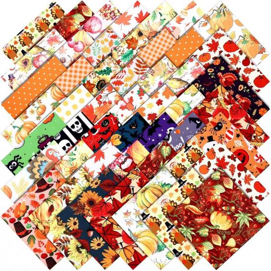 Irenare 100 Pcs 8 X 8 Inches Christmas Fabric Bundles Fat Quarters Santa Claus Precut Fabric Bundle Squares Xmas Tree Snowman Printed Sewing