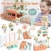 Cat Dolls Doctor Pet Pretend Play Toys, Figures Playset Toy, Hospital Ambulance Toy Educational Toys Pet Care Playset Hospital