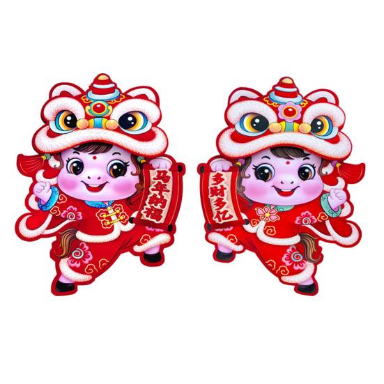 Chinese New Year Door Stickers 2026 Year of The Horse Spring Festival Window Clings S