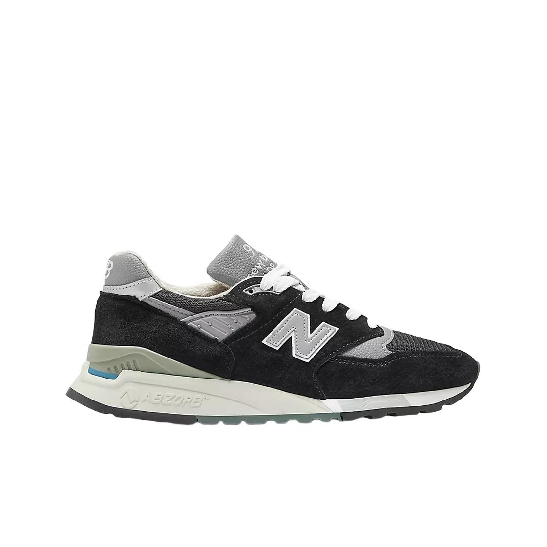 

New Balance 998 Made in USA Черные серебристые мужские кроссовки U998BL