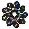 9Pcs PU Leather Golfs Iron Headcover Thick Synthetic Watertight Golfs Iron Head Cover Club Headcover Fit Most Brand