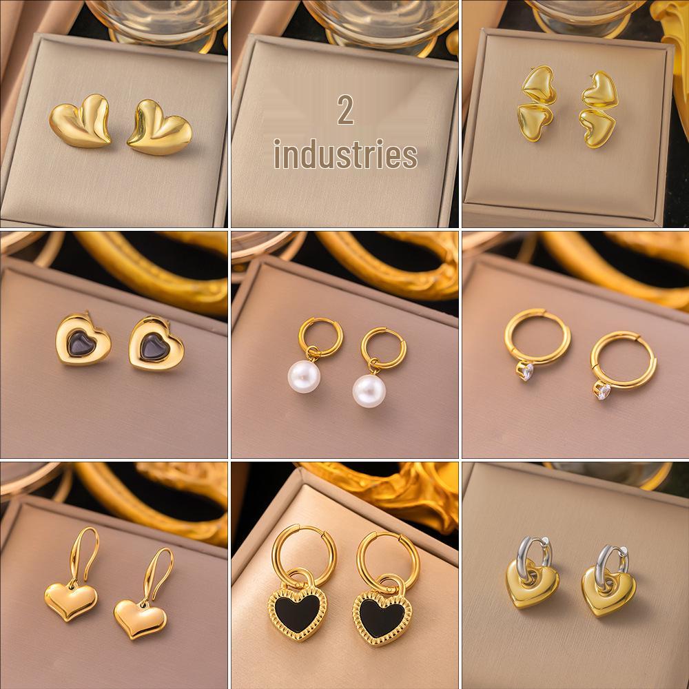 Stainless Steel French Retro Pearl Pendant Earrings: Color-Retaining, Sleep-Friendly.