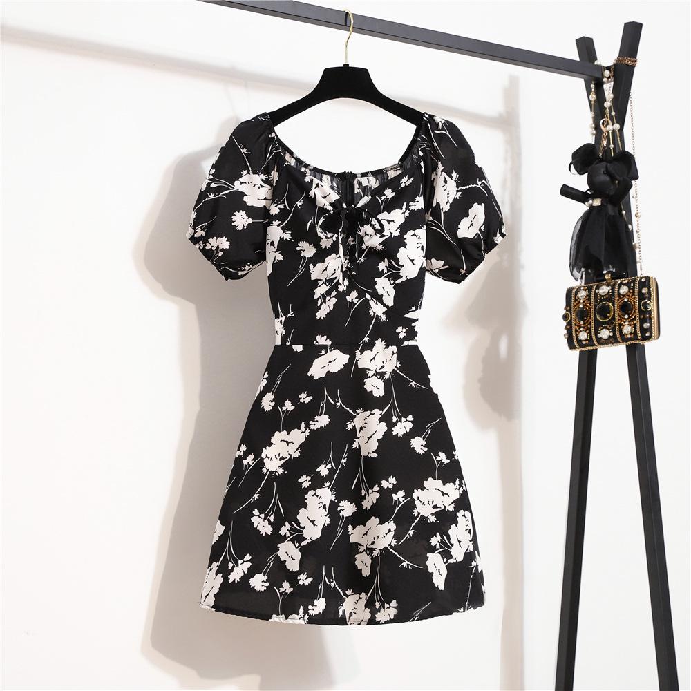 Women s One-Shoulder French Floral Summer Dress - Chic & Slimming Extra Large