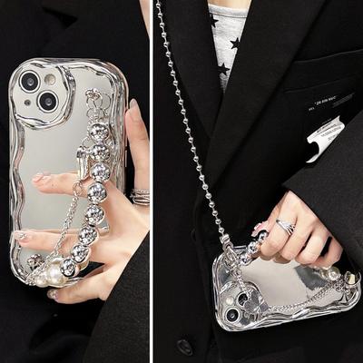 Sobib Iphone16 korpusele Galvaanilise kattega Südamekujuline Käepael, Luksuslik ja Moodne IPhone 15Promax 14 Ristkorpus
