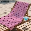 Pink & Brown Heart Print Oversized Microfiber Beach Towel Sand Proof Quick Dry, Absorbent for Swimming Pool Travel Camping