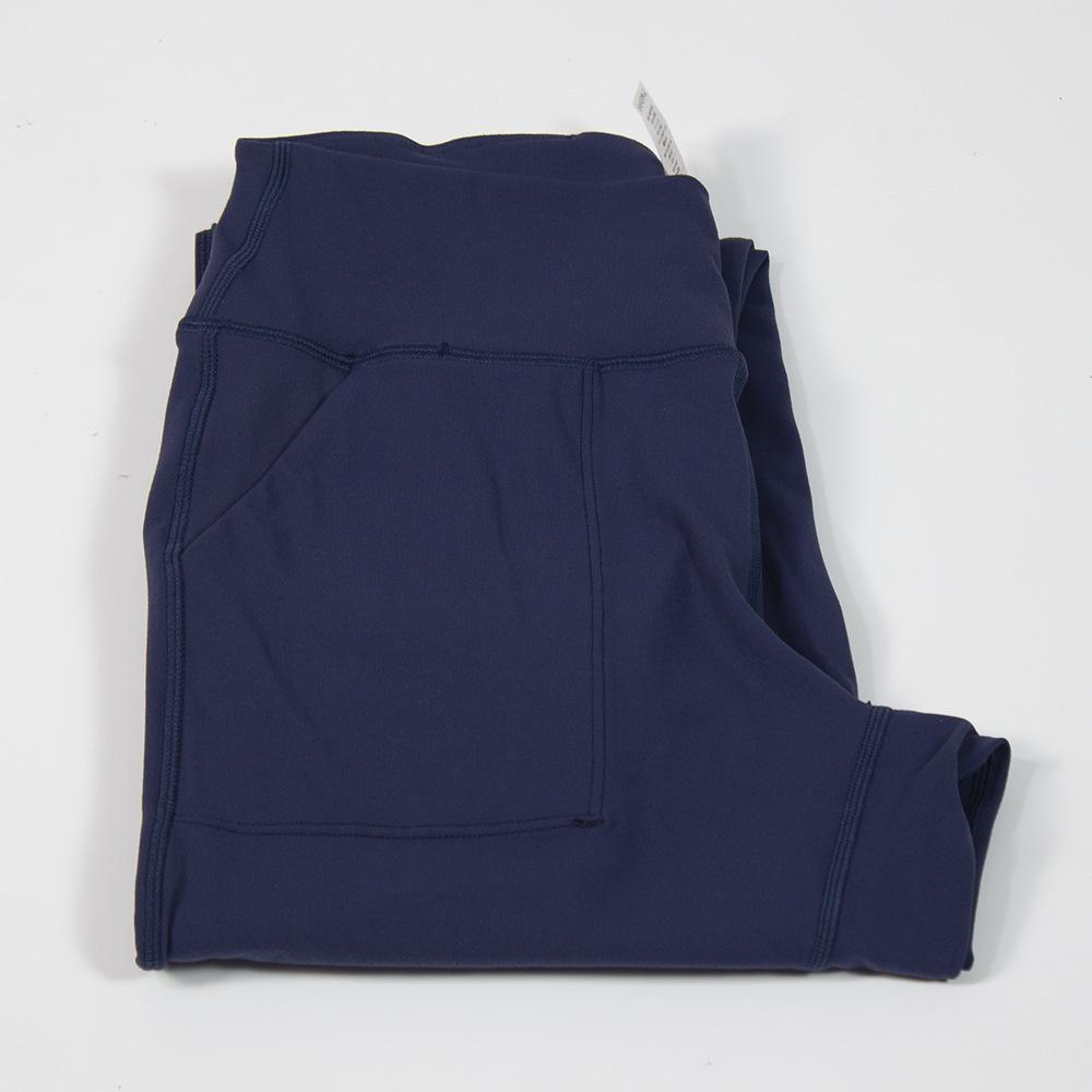 Lulu High-Waist Nylon Yoga Capri Pants with Outer Pocket