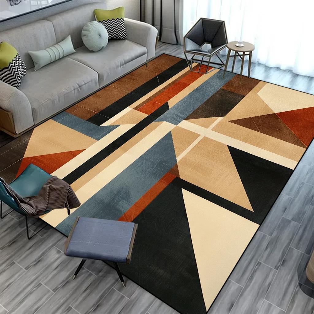 Modern Geometric Abstraction Carpet Living Room Large Size Non-slip Rug 200x300cm Light Luxury Bedroom Mat Corridor Lounge Rug