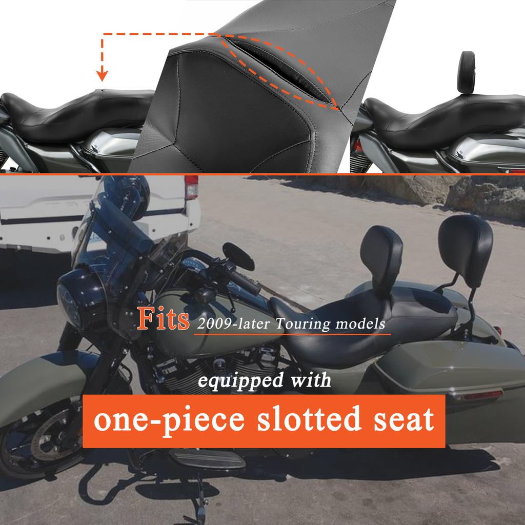 Motorcycles Front Driver Rider Seat Backrest Pad Adjustable For Harley Davidson Touring Road King Street Electra Glide 2009-2025