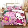 Mielas Hello Kitty Spalvų Patalynės Komplektas Pagalvės Užvalkalas Japonų Anime Lovos Patalynė 3D Spausdintas Antklodės Užvalkalas Antklodės Užvalkalas Kūdikio Vaikų Vaiko Dovana