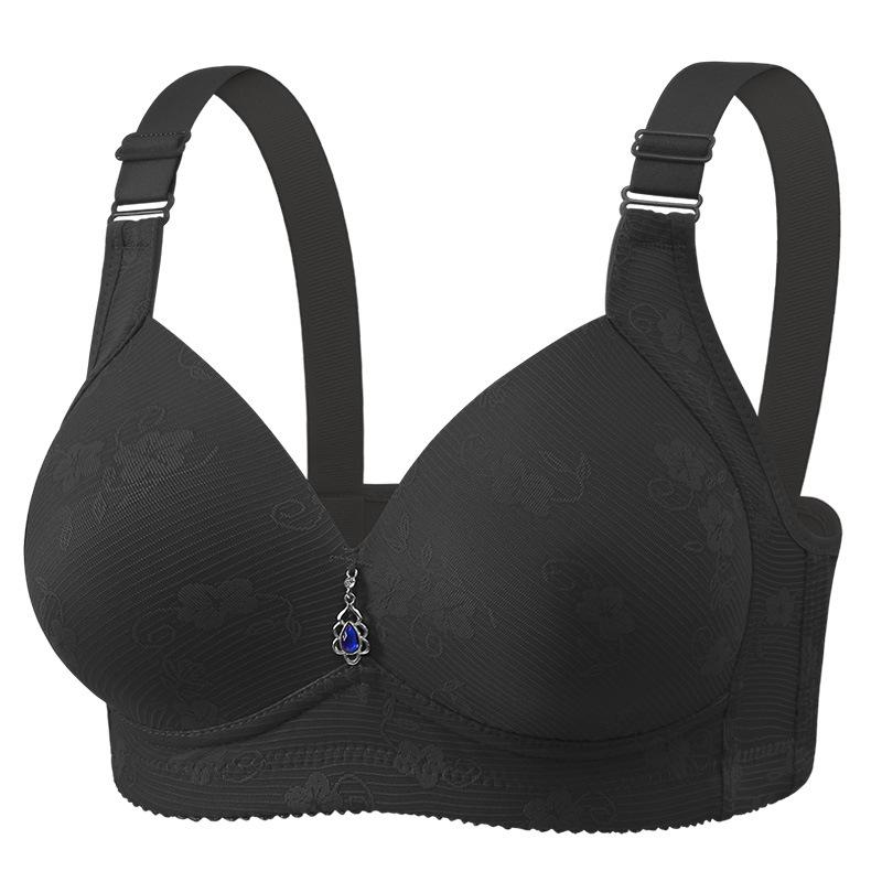 High-grade anti-sagging large size thin underwear women gather fat mothers in the elderly without steel ring bra