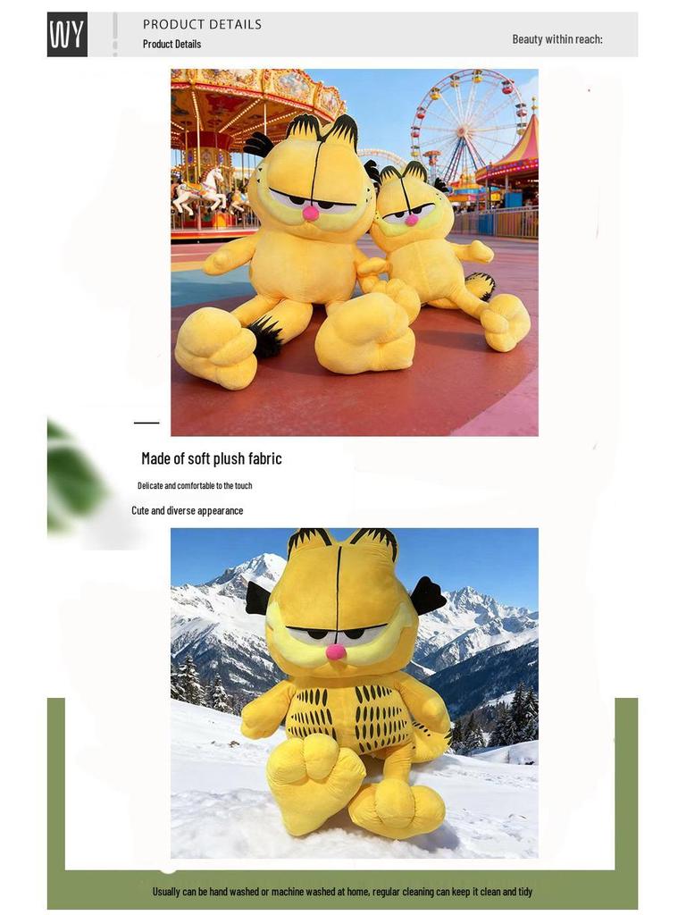 Large Orange Garfield Plush Toy - Fat Cat Doll Gift