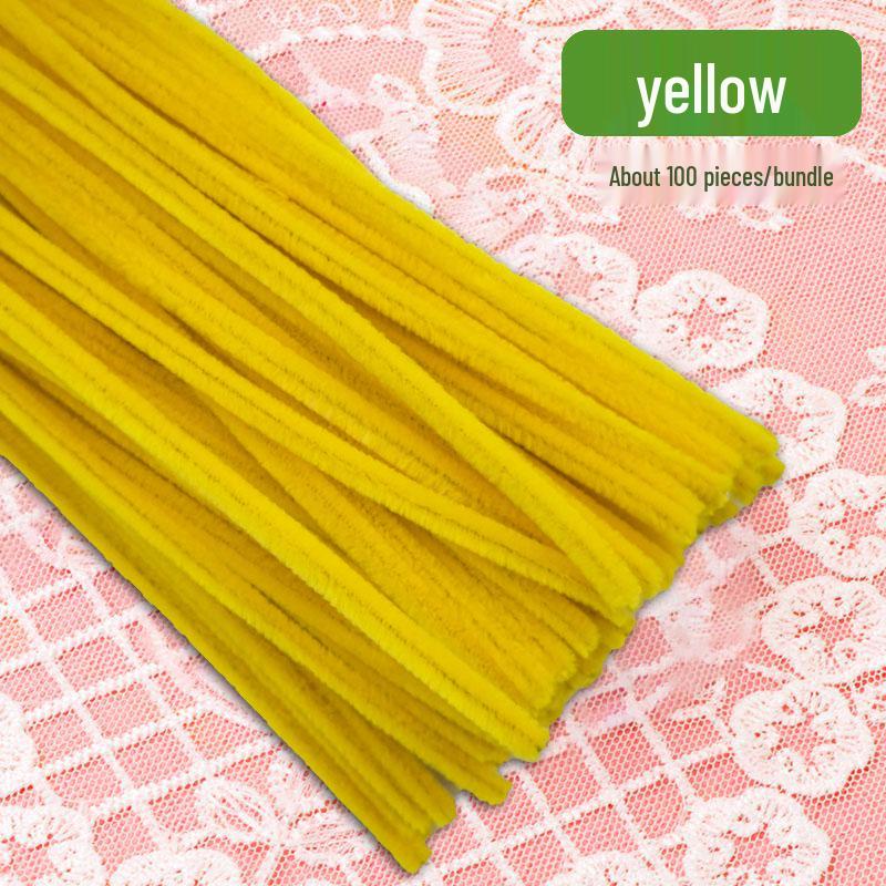 Thickened White Chenille Pipe Cleaners - Mixed Colors for DIY Bouquet Crafts