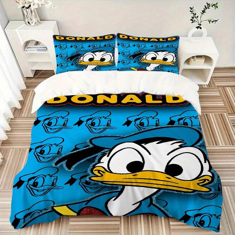 Set Biancheria da Letto a Fumetti con Paperino 3 Pezzi Include 1 Copripiumino e 2 Federe, Biancheria da Letto Confortevole W005