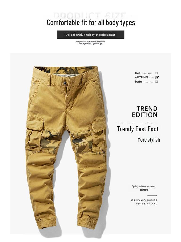 Herren Retro Design Elastische Slim Manschette Outdoor Overalls