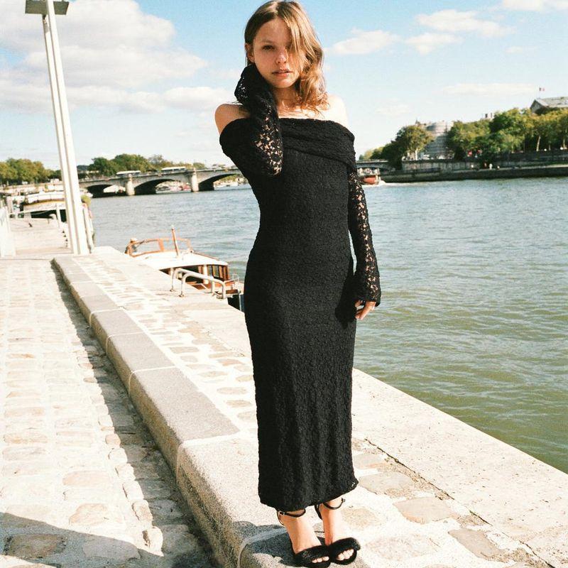 Za Export New Arrival Women's Clothing ZR Fashion Style Fashion All-Match Sexy Lace Tube Top Dress 4661251