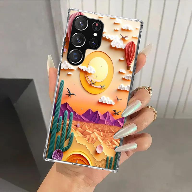 Natural Trees in Mountain Ranges Phone Case for Samsung Galaxy S26 S24 S23 Ultra S25 Edge S22 S21 Plus S20 FE + Soft Print Shell