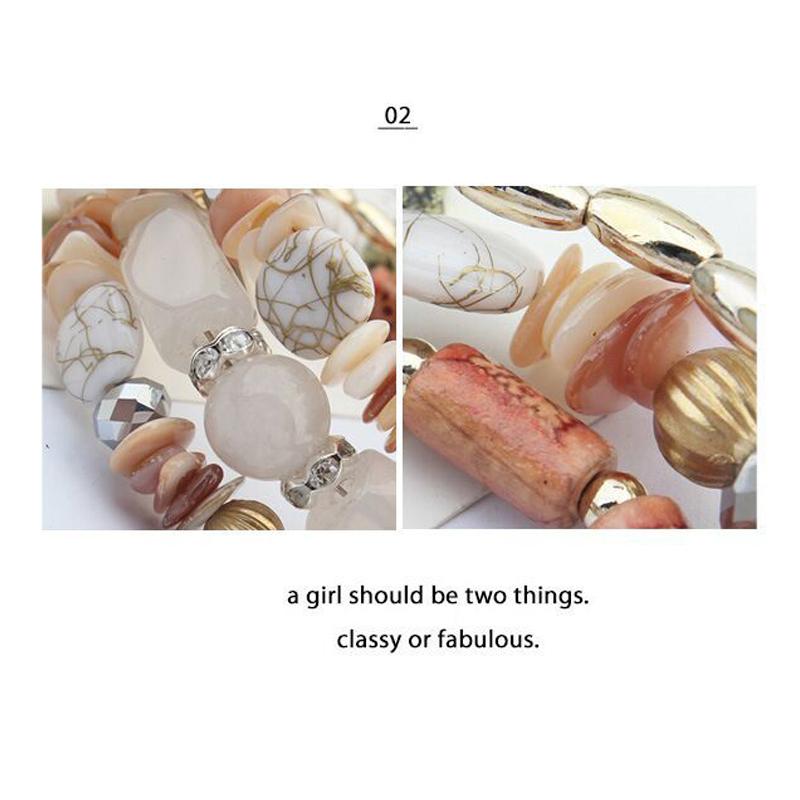 Vintage Colorful Natural Stone Beads Bracelet Bohemian Multilayer Fashion Bracelets for Women and Men Bangles Jewelry