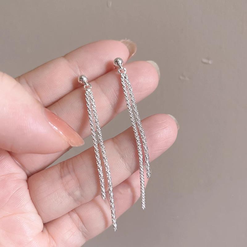 Cercei Ciucuri Floare Golă Acul de Argint Modă Personalitate Vânt Rece Cercei Lungi Temperament Cercei Avansați