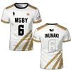Letnia Koszulka Hinata Shoyo Czarny Szakal Koszykówka T-shirt Haikyuu MSBY Koszulka T-shirt Sporty Uliczne Oversize Top