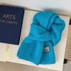 Super large version~ Atmospheric solid color cloth label knitted scarf Women's winter cycling warm and windproof student versatile scarf