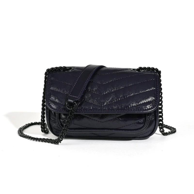 Top layer cowhide bag women's fashion chain messenger bag small summer leather women's bag shoulder crossbody bag