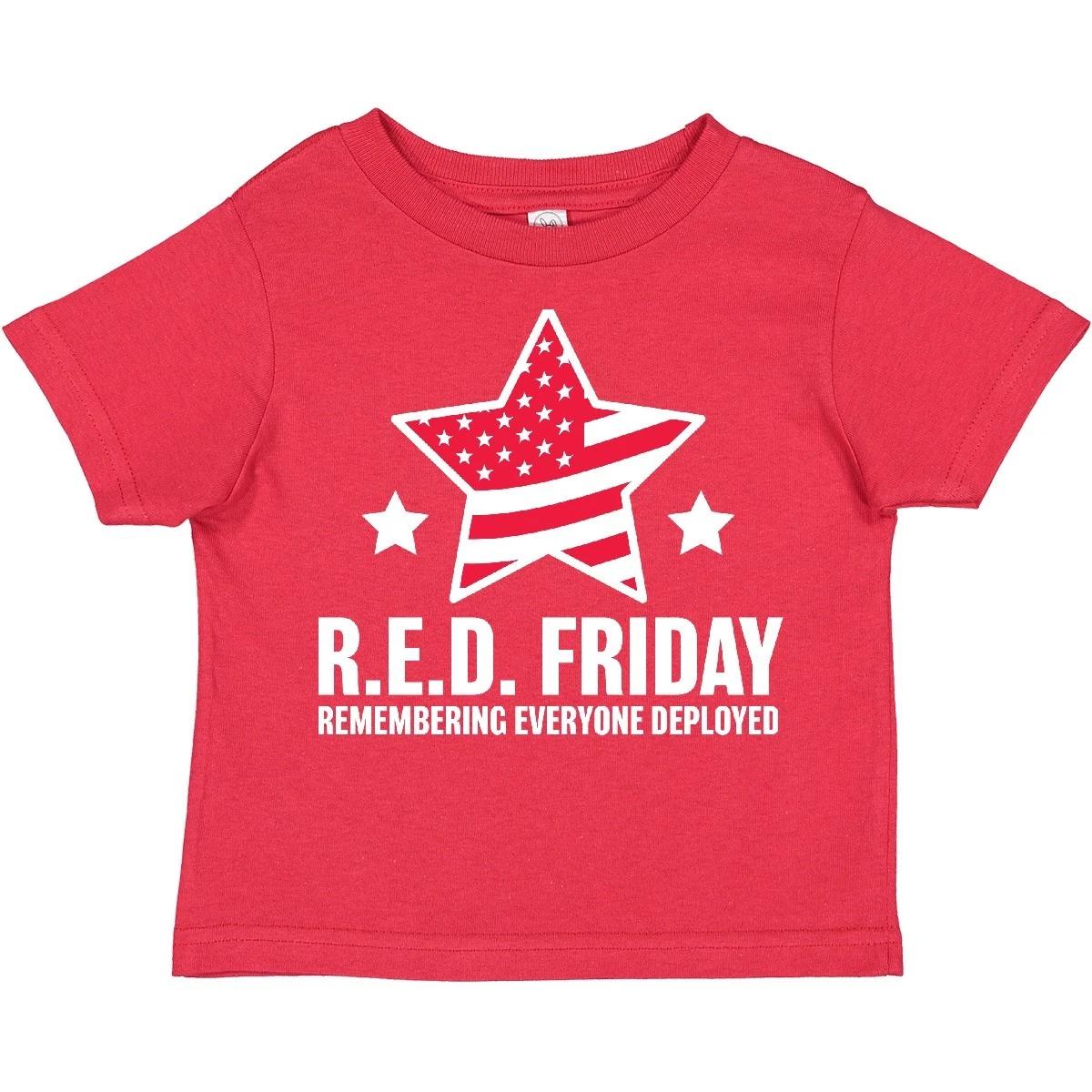 

Inktastic Red Friday Remembering Everyone Deployed With Red Toddler T-Shirt Free 110