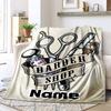 Haircut Scissors Customize Your Name Blanket Warm Comfortable Soft Blanket For Chair Office Sofa Bed Sofa Office Camping Suitable For Gifting