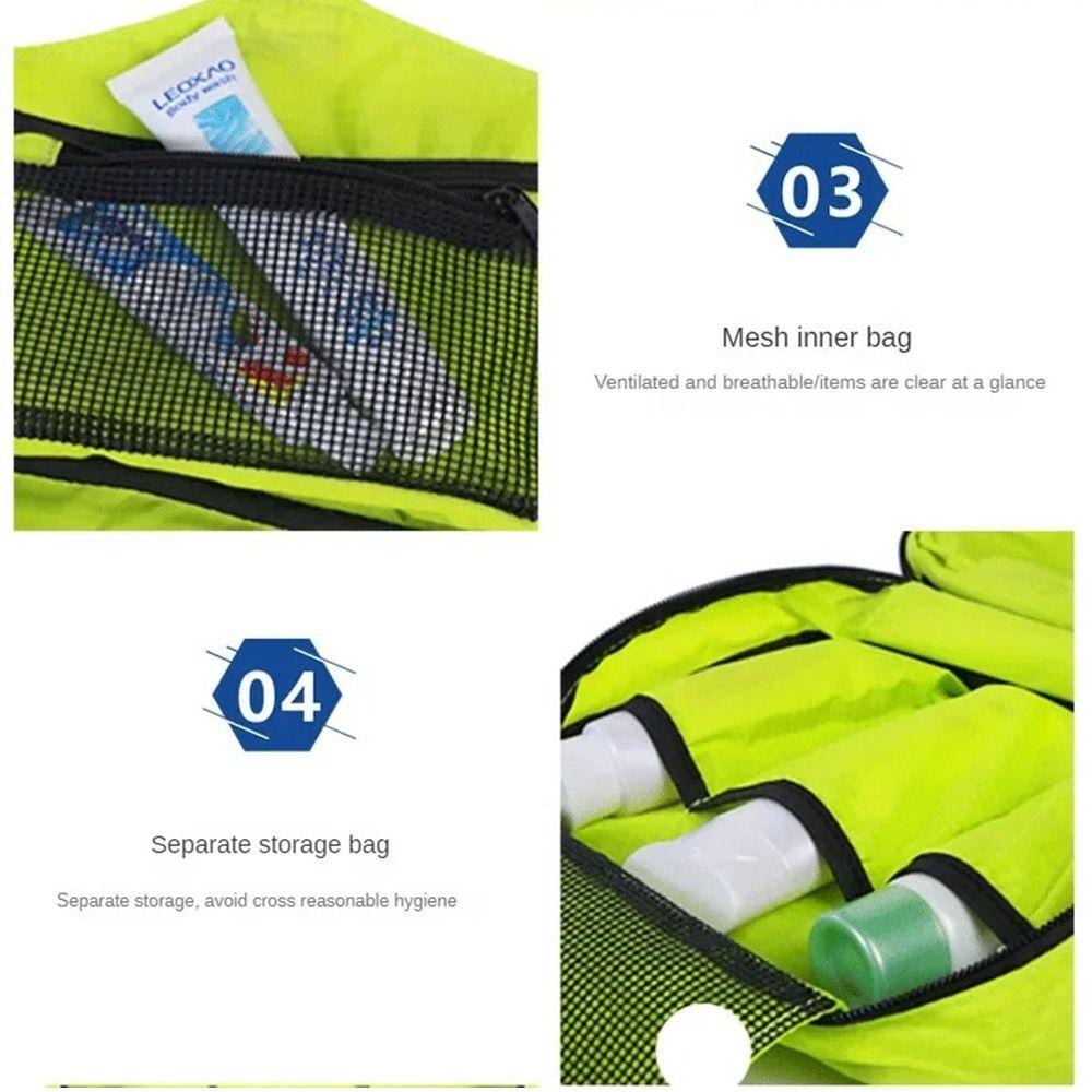 Portable Travel Toiletry Bag Sturdy Hanging Hook Cosmetic Bag Wash Organizer Kit  Business Trips