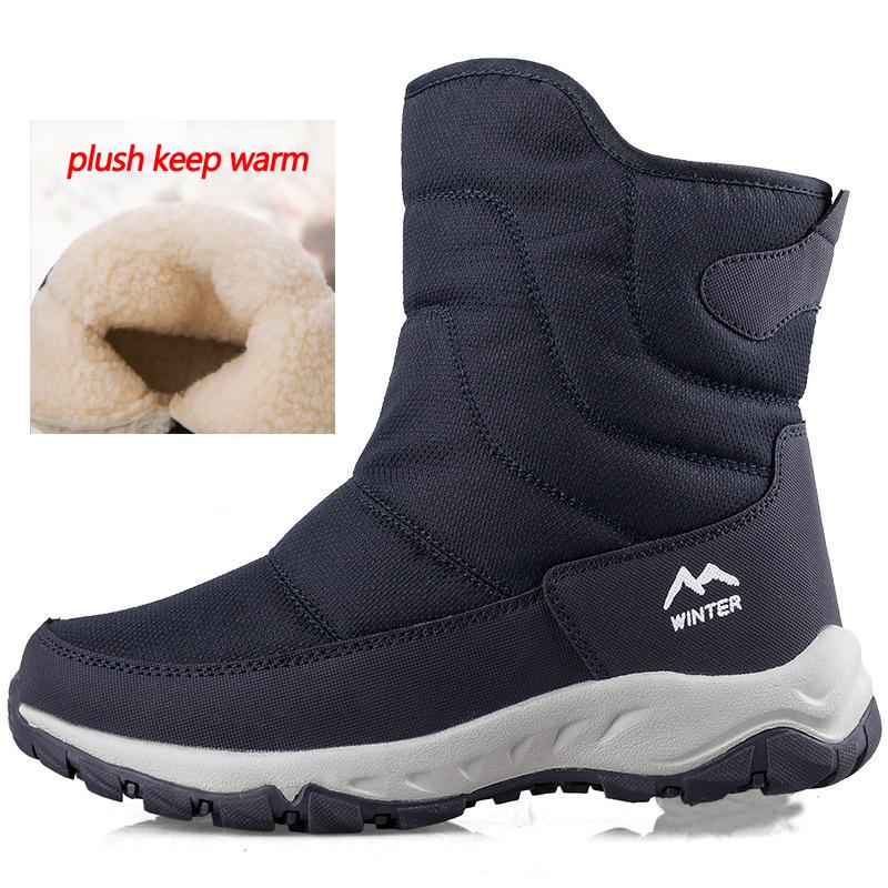 2024 Winter Boots For Men Women Plush Keep Warm Snow Boots Outdoors Hiking Boots Cotton Shoes Wear-Resisting Non-Slip Men Boots