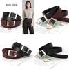 Simple Color Solid Silver Square Buckle Womens Belt Casual Versatile And