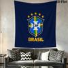 Brazilian Football Wall Tapestry Aesthetic Wall Hanging Printed Fabric Blanket Decorative Tapestries for Bedroom Living Room Home Decor