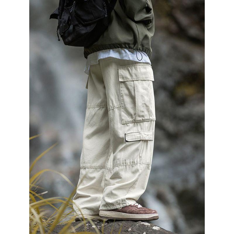 Wassup Retro Wide-Leg Pants Boys Loose Straight-leg Fall and Winter American Street Workwear Fashion Brand Wind Multi-Pocket Pants