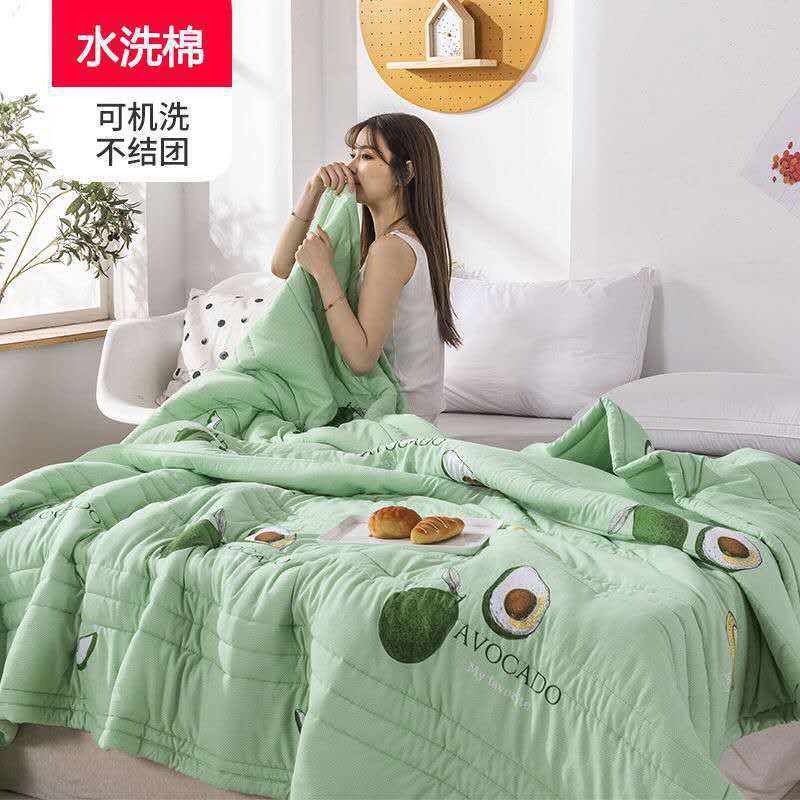 Print Summer Cooling Quilt Lightweight Breathable Thin Bedspread Soft Washable Comforter for Bedroom, Sofa, Dorm, All-Season Use