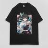Summer Anime Printed T-shirt Men's Women's Japanese Cartoon T-shirt Casual Overszied Y2k Heavy Cotton Hip Hop Men's Clothing Tee
